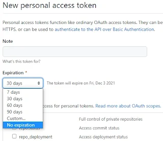 Pilih masa aktif トークン git